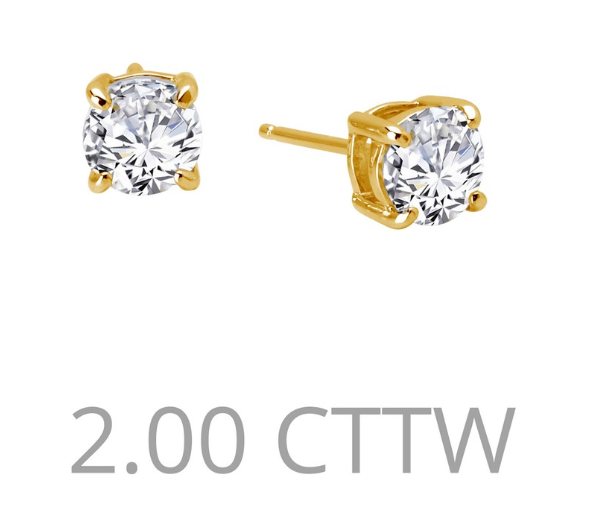 2 cttw Simulated Diamond Post Earrings - Jewelry Works