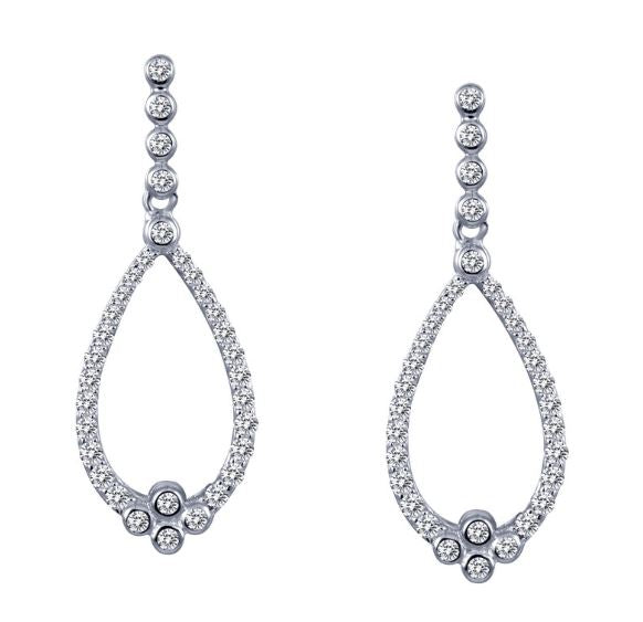 Simulated Open Diamond Drop Earrings E0192CLP - Jewelry Works
