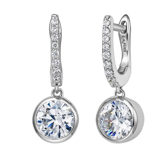 Simulated Diamond Huggie Drop Earrings E0237CLP - Jewelry Works