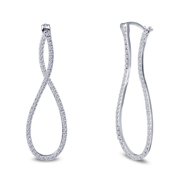 Simulated Diamond Infinity Hoop Earrings E0242CLP - Jewelry Works