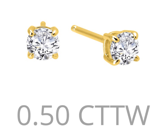 .5 cttw Simulated Diamond Post Earrings - Jewelry Works