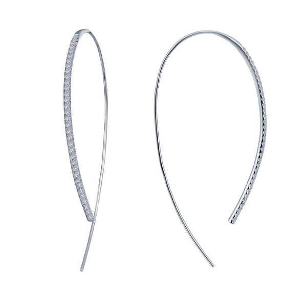 Simulated Diamond Large Open Hoop Earrings E0263CLP - Jewelry Works