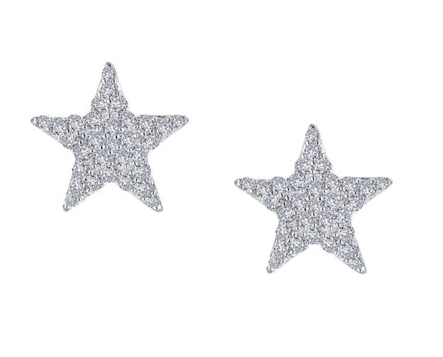 Star Post Simulated Diamond Earrings E0361CLP - Jewelry Works