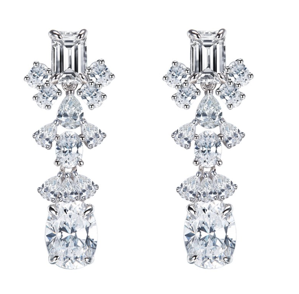 Simulated Diamond Statement Earrings E0369CLP - Jewelry Works