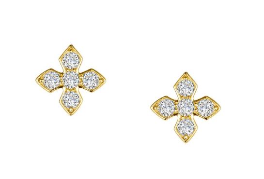 Simulated Diamond Cross Earrings E0375CLT - Jewelry Works