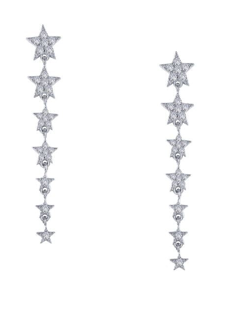 Stars Simulated Diamond Earrings E0392CLP - Jewelry Works