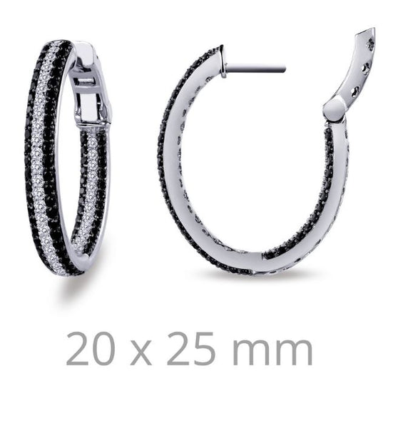 Black and White Simulated Diamond Earrings E3028CBP - Jewelry Works