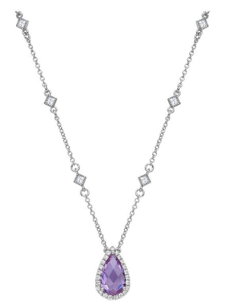 GN001AMP Amethyst Pear Necklace - Jewelry Works