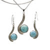 Larimar 10mm And 8mm Earrings And Necklace Set