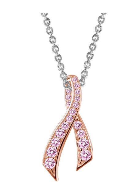 P0172CPP Pink Ribbon Necklace - Jewelry Works