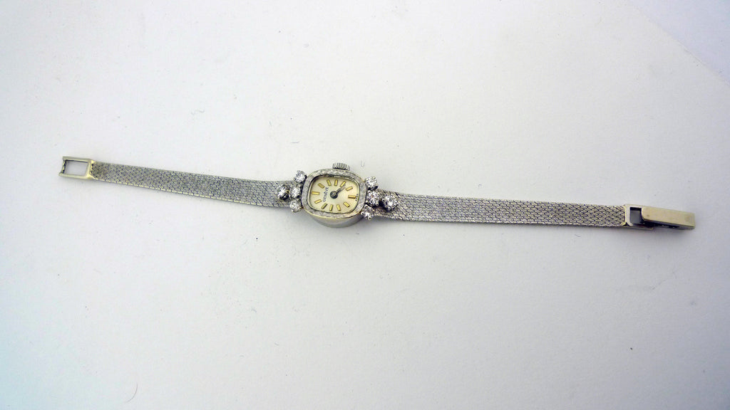 Vintage Ladies White Gold and Diamond Geneve Watch - 14 Karat - Jewelry Works