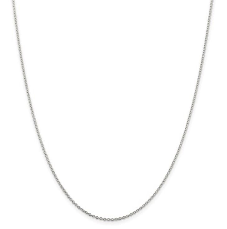 Sterling Silver Rhodium-Plated 1.5mm Cable Chain